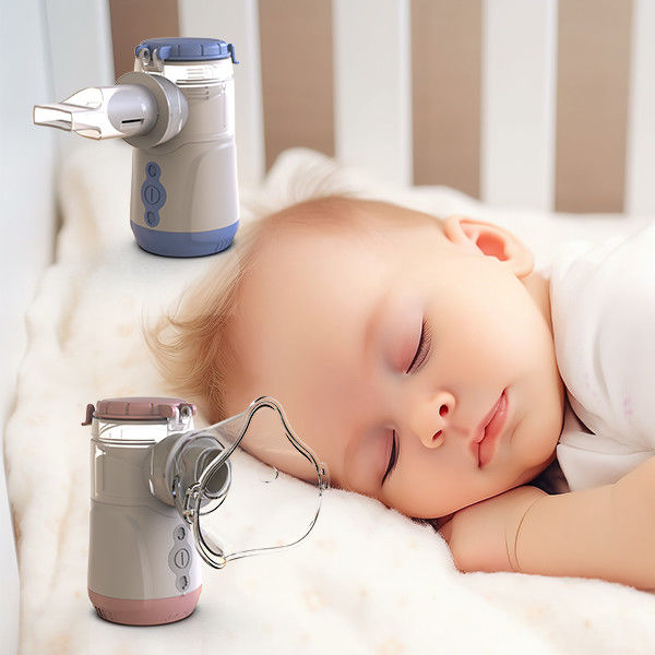 1Nebulizador portátil de malla de 5W con plástico ABS PC médico para 7 días de capacidad de batería