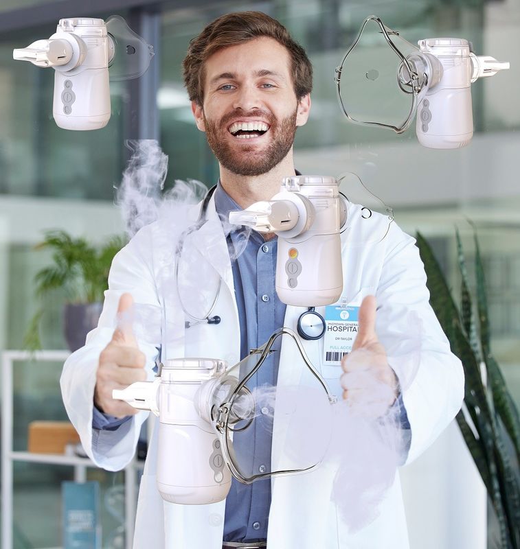 Inhalador portátil nebulizador tipo-c USB o batería alcalina 30-40 dB Ruido