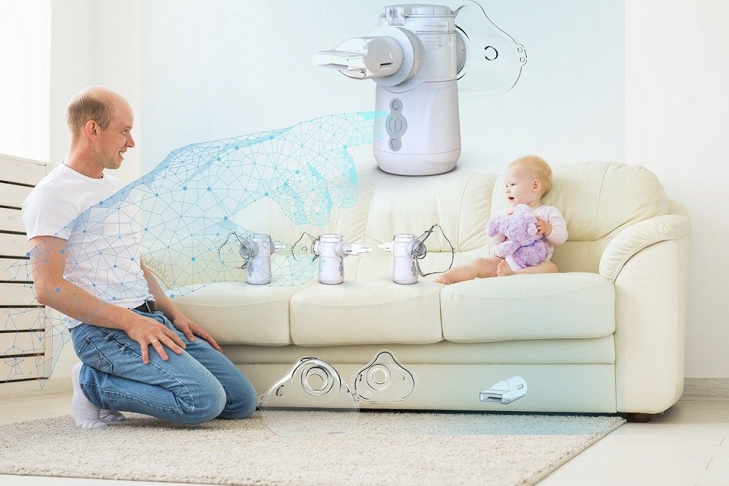 Máquina de nebulizador de malla portátil con frecuencia vibratoria de 105-110Hz para la salud pulmonar