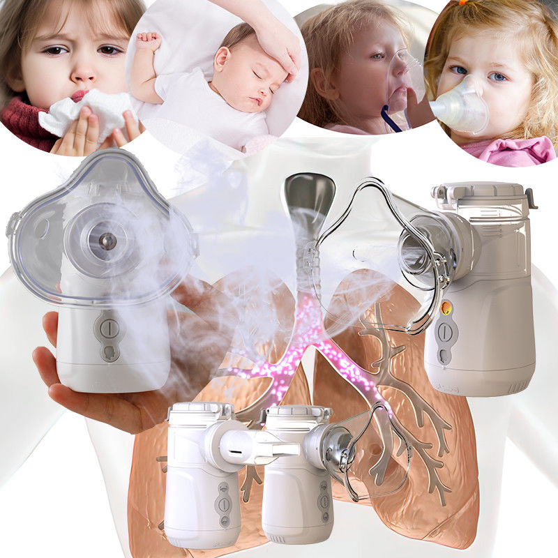 Nebulizador de malla portátil compacto con corriente continua 5V USB 9-18ml Capacidad MMAD 2.5-3.5 μm Nivel de ruido ≤40dB